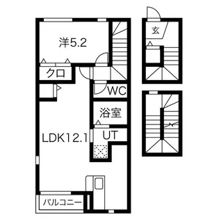 エストポミエB棟【305号室】の間取り