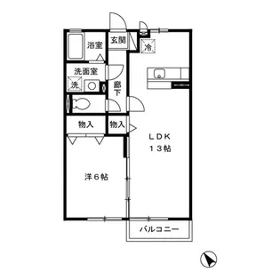 リビングタウン中島A【1階】の間取り