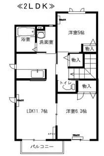 アブソルート盛南【2階】の間取り