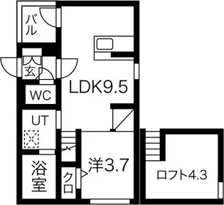 OAKWOOD VILLA【102【プラン①】号室】の間取り
