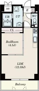 古出来エンブルコート(旧GRANDUKE古出来)【503号室】の間取り