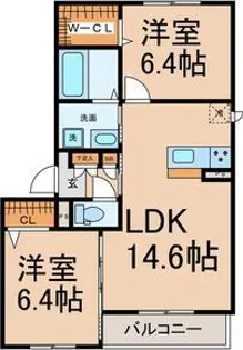 ヴィラ・ボヌール【101号室】の間取り