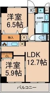 パテオはなの木【101号室】の間取り