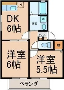 一色ハイツ【2階】の間取り
