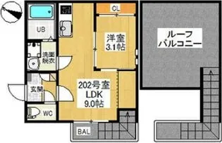 GRANDTIC平安通【2階】の間取り