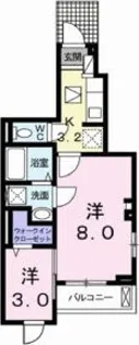 カーサ ファボーレ【101号室】の間取り