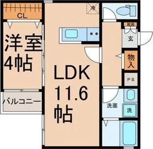 クラージュ吹上【3階】の間取り
