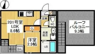 GRANDTIC青山【201号室】の間取り
