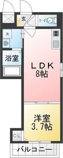 クラール川名【3階】の間取り