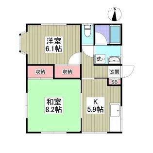 外岡ハイツB【1階】の外観
