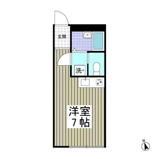 サニーグレイス国立【1階】の間取り