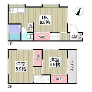 グリーンテラス橋本【1階】の間取り