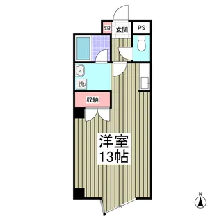 キュウブEX三俣【1階】の間取り