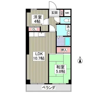 ホワイトパレス大宮【1階】の間取り