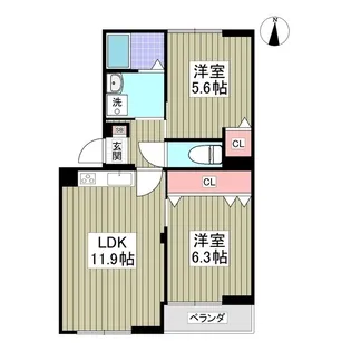 タウンコート旭町【3階】の間取り