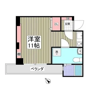 Studio Flat【4階】の間取り