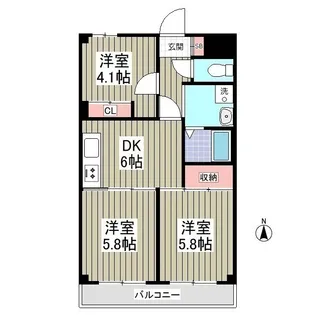 ホワイトパレス大宮【4階】の間取り