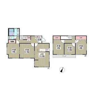 千葉県大網白里市上貝塚【一戸建】の間取り