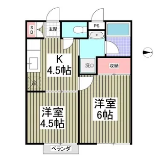 ヴェルドール平戸A【1階】の間取り