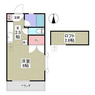 若松ハイツ2号館【2階】の間取り