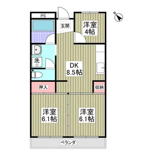 丸新ハイツ【2階】の間取り