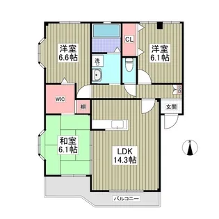 セゾンハイツD【2階】の間取り