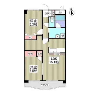 ルネス・レガート【3階】の間取り