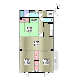 ツルオカハイツ【2階】の間取り