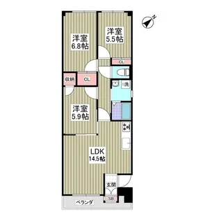 ルネスシーナ【1階】の間取り