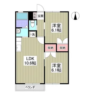 シーサイドハイムカトウⅡ【2階】の間取り