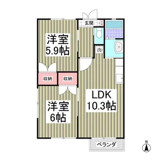 シーサイドハイムカトウⅡ【2階】の間取り