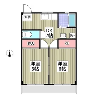 上里ハイツA【2階】の間取り