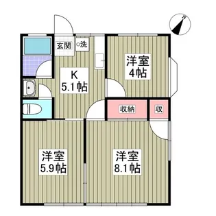 コーポ光C棟【1階】の間取り