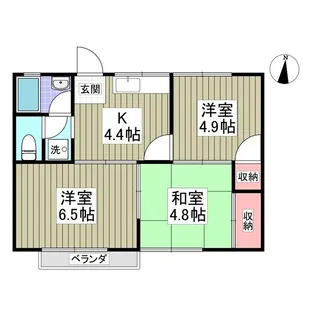 パレス西延沢【203号室】の間取り