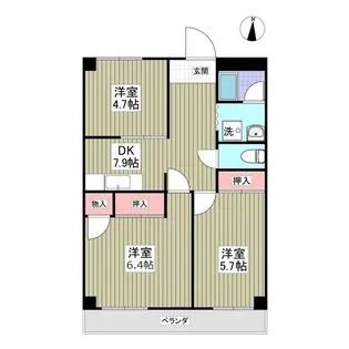 コーポサンライズモリ【5階】の間取り