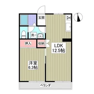 ビューハイツ講堂【1階】の間取り