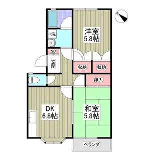 花咲コートヴィレッジ【2階】の間取り