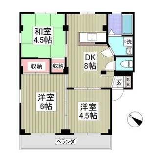 クオリティ所沢【1階】の間取り