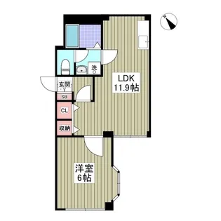 イイダコーポ【-1階】の間取り