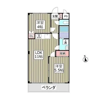 メゾンエクセル【1階】の間取り