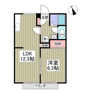 フラワーコーポ【1階】の間取り