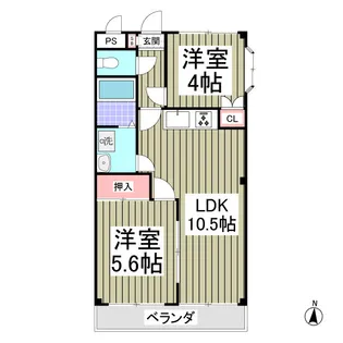 2LDKの間取り画像