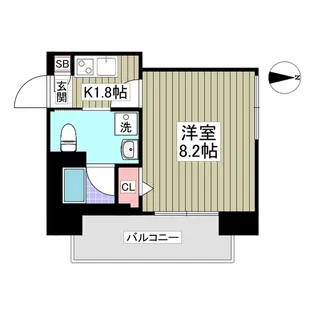 1Kの間取り画像