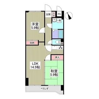 ヴィラ中川【6階】の間取り