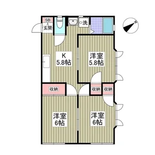 ブループラム長渕イースト【1階】の間取り