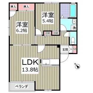 グランドハイツC棟【2階】の間取り