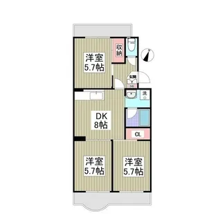 旭が丘カサヴェール【1階】の間取り