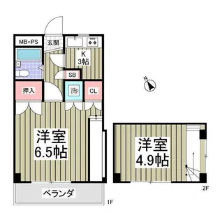 ホワイトパレス文京町【2階】の間取り