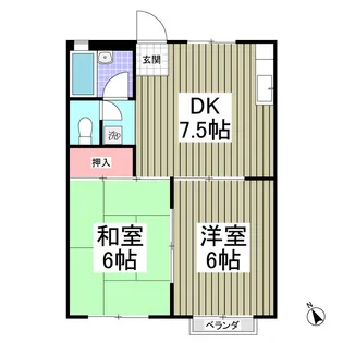 アメリカンハイツC【2階】の間取り