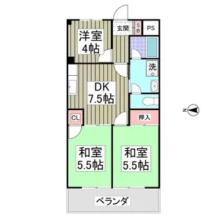 ブルジョン7【3階】の間取り